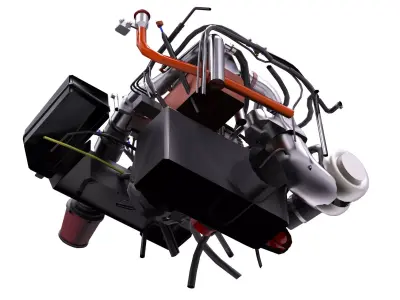 13B Stage 3 FBO Turbo Rotary Engine Low-poly 3D model