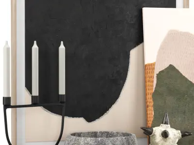 Decorative set by Miquel Alzueta  Low-poly 3D model