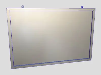 Corkboard metal bar with stripe Low-poly 3D model