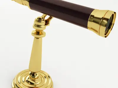 Brass Desk Telescope 3D model