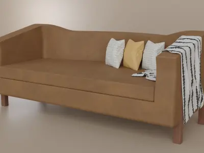 leather couch Free 3D model