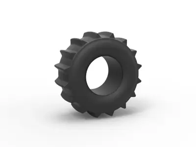 Dirt dragster rear tire 7 Scale 1 to 25 3D print model