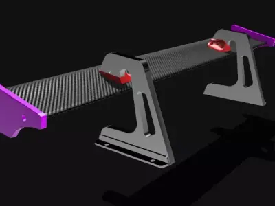 RC CAR DRIFT 1-10 GT REAR WING SPOILER 3D print model