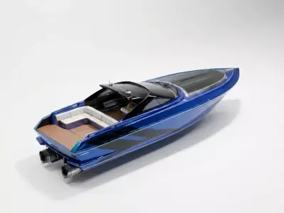 Azure Velocity Sport Yacht 3D Model Low-poly 3D model