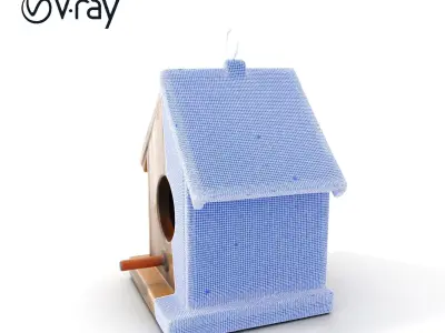 Rustic Wooden Birdhouse D Model Pack Low-poly 3D model