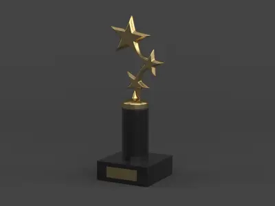 Gold Trophy Cups 3D model get