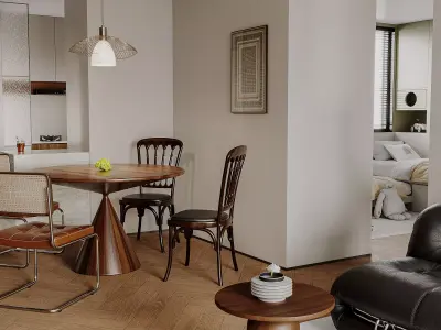 Modern living room dining room interior scenes 196 3D model