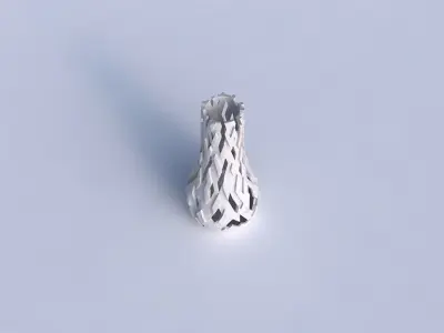 Vase curved 2 with cuts and bulges 3D print model