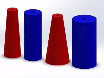 Arm Wrestling Training Equipment Handles Cone and Cylinder  3D print model