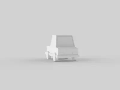 LOW POLY CAR BUS 3D model