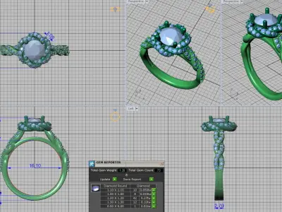 Weaving Halo Engagement ring 3dmodel 3D print model