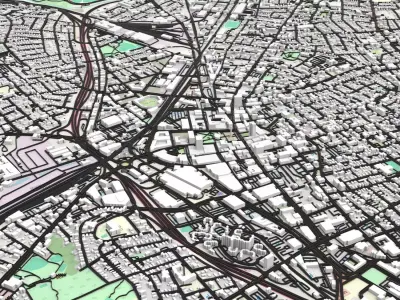 Cityscape Worcester England 3D model