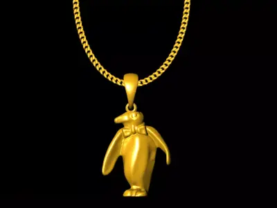 Penguin pendant charms - one inch pendant 3D print model