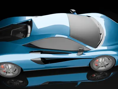 McLaren 750s spider 2024 in parking lot Low-poly 3D model