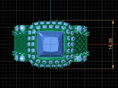 LUXURIOUS GOLD RING 3D PRINTABLE MODEL  3D print model