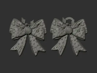 christmas ribbon bow 5 3D print model