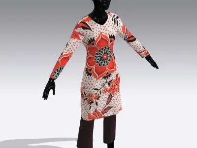 Female Cloth Dress Low-poly 3D model