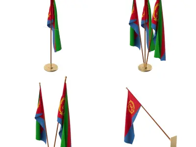 Eritrea Flag Pack 3D model