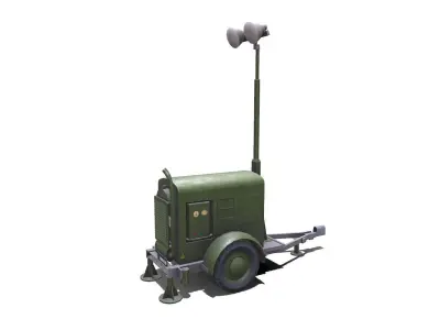 Trailer Light Tower Generator Low-poly PBR Low-poly 3D model