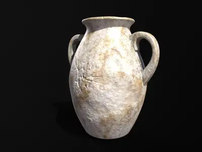 Antique Marble Stubby Vase Low-poly 3D model