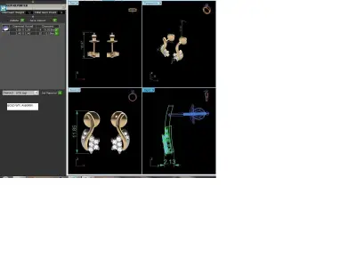 Solitaire Women Earring 3D print model 4