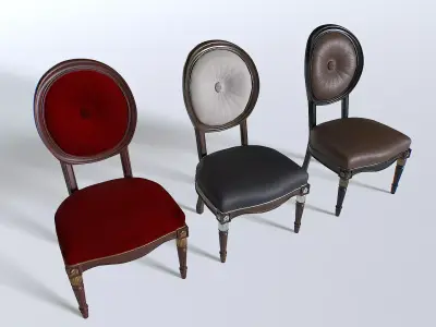 Chair Pack 4 Low-poly 3D model