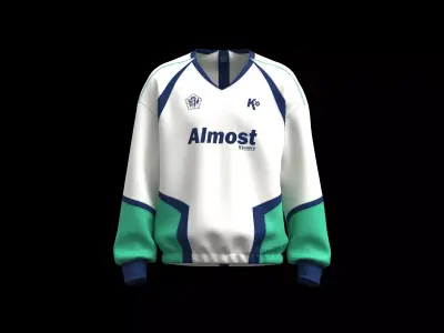 Mens sport sweatshirt with elastic and graphic 3D model