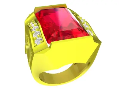 A5141 Luxury Diamond Fashion Men Ring 3D print model