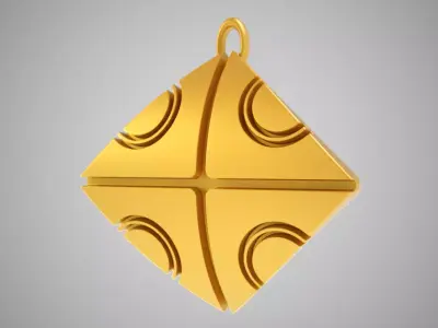 Abstract Square Pendant 3D print model