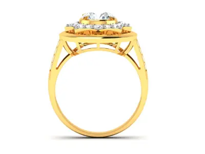 Solitaire Engagement Wedding Ring 3D print model 5