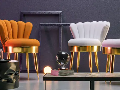 Bedroom Chair - luxury sofa chair Low-poly 3D model