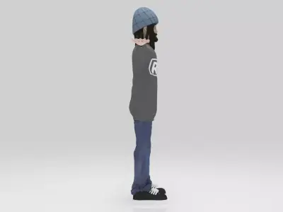Character Tony Alva skate boarding word Rigged  Low-poly 3D model