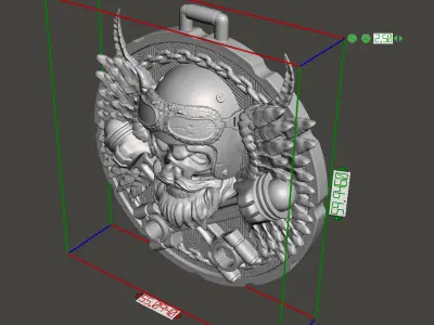 Skull pendant jewelry Biker vol3 3D print model