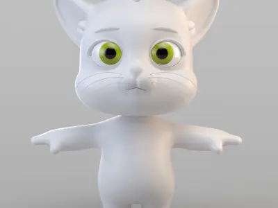 Cartoon Biped Cat 3D model