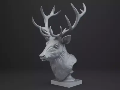 Deer Bust - Animal Figurine 3D print model
