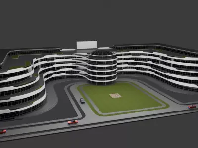Beach Hotel HighQuality Model PBR Textures  Architecture Envir Low-poly 3D model