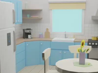 Kitchen 16 Low-poly 3D model