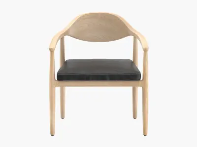 Black Leather Chair Low-poly 3D model