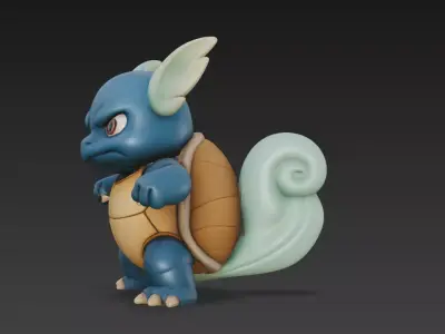 Chibi Turtle Warrior  Stylized 3D Character Model Low-poly 3D model