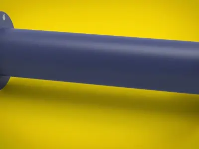 Welded tube with flange 3D model