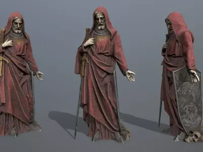 Man Statue 3 Low-poly 3D model