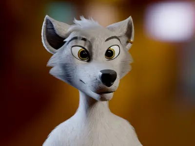 Victor Anthro Wolf Low-poly 3D model