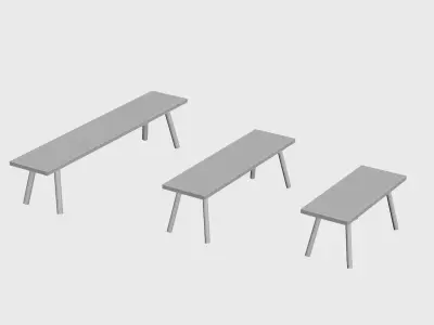 Simple exterior furniture set of seats  Free low-poly 3D model