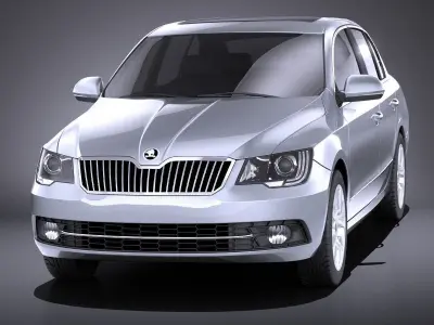 Skoda Superb Sedan 2014 VRAY 3D model