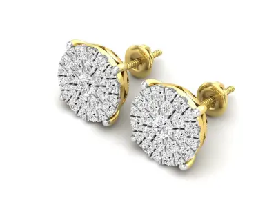 AV 518 Diamond Ladies Fashion Cluster Style Stud Earrings 3D print model
