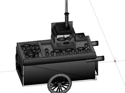 Grilled Egyptian Sweet Potato Car 3D model