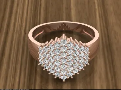 Diamond Jewelry Ring 3D print model 20