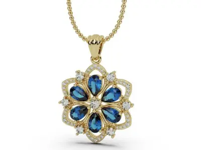 Women pendant necklace model 3D  3D print model