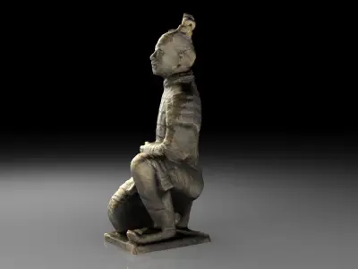 Chinese Kneeling Archer Qin Dynasty Raw Scan Free low-poly 3D model