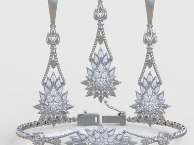 Ring Bracelet Earring and Pendant Set 3D printable model 0026 3D Model Pack